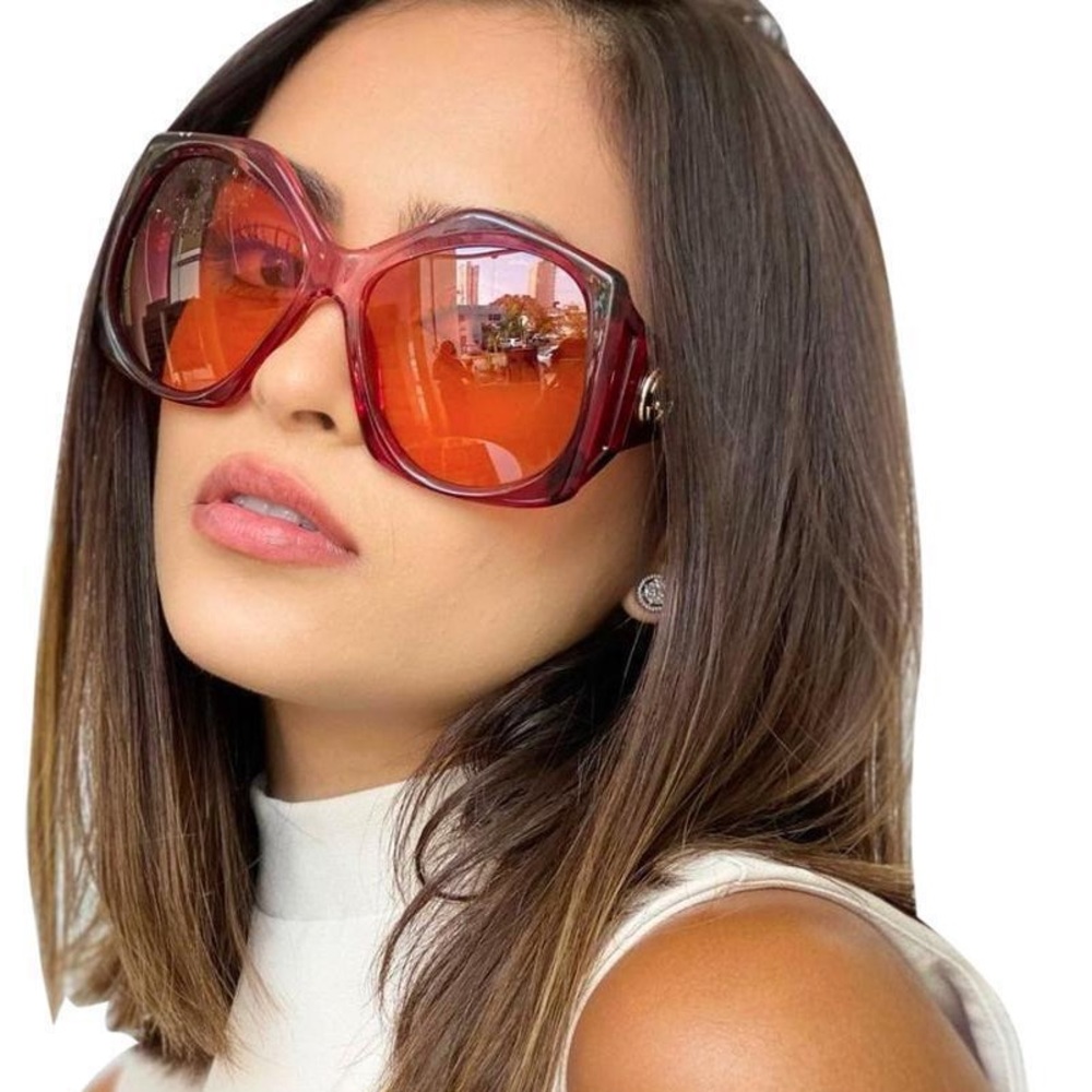 NEW GUCCI GG0875S 003 OVERSIZED PINK WOMEN SUNGLASSES GUCCI - Picture 9 of 16
